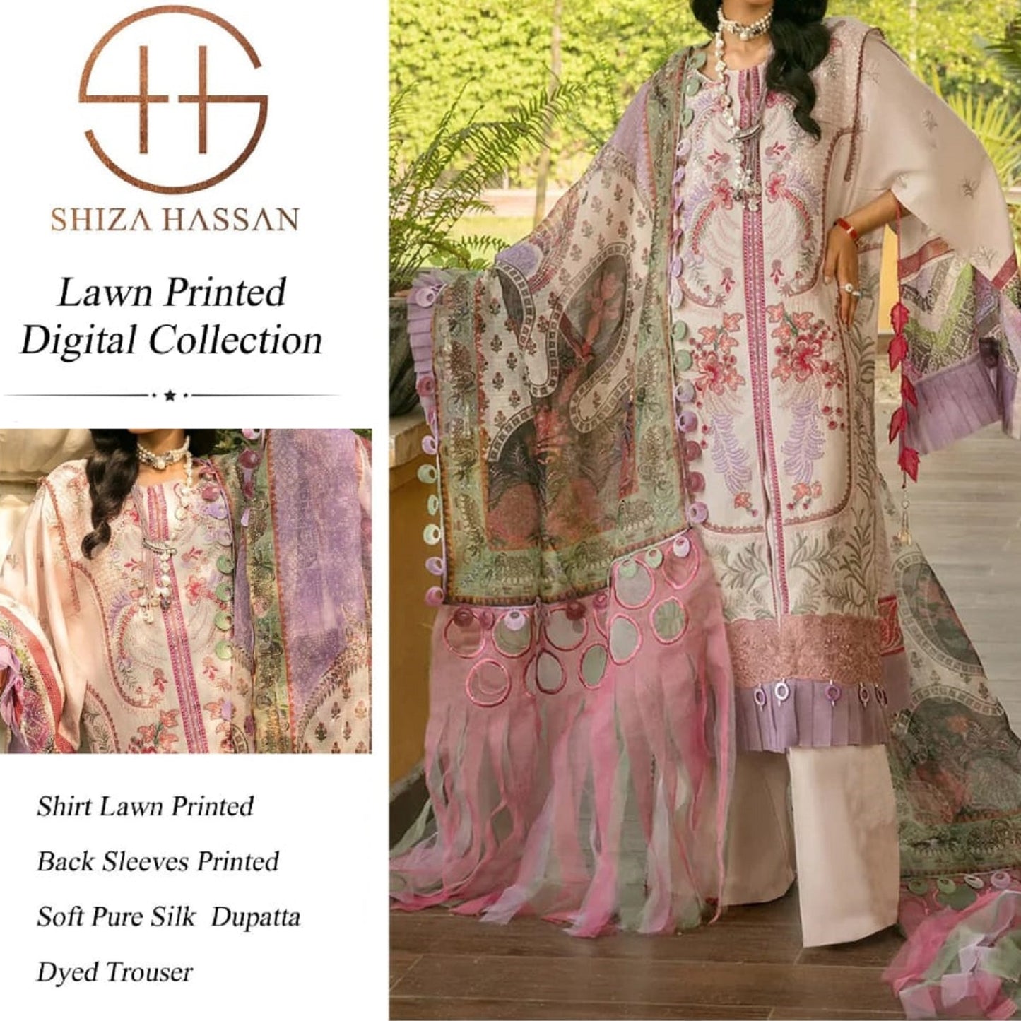 Lawn with Silk Dupatta (1296-001)