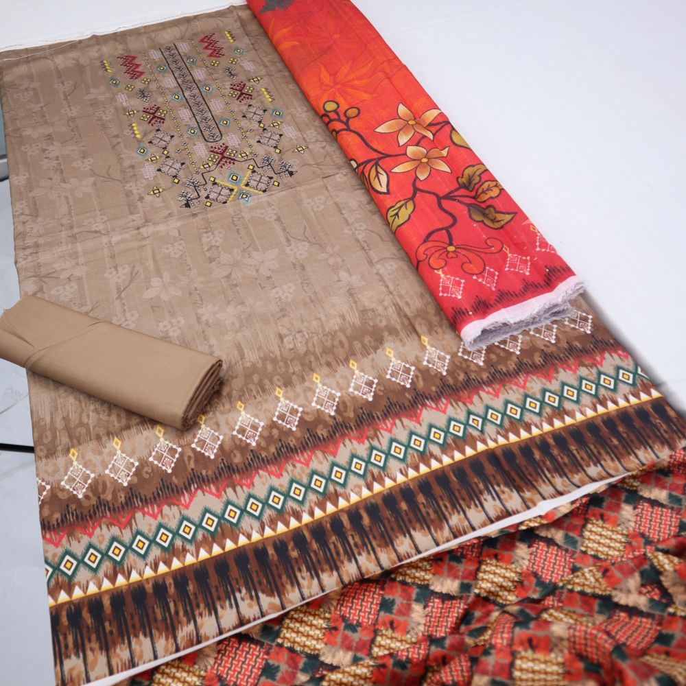 Staple Linen Embroidered Suit (1397-003) Fatima's Collection