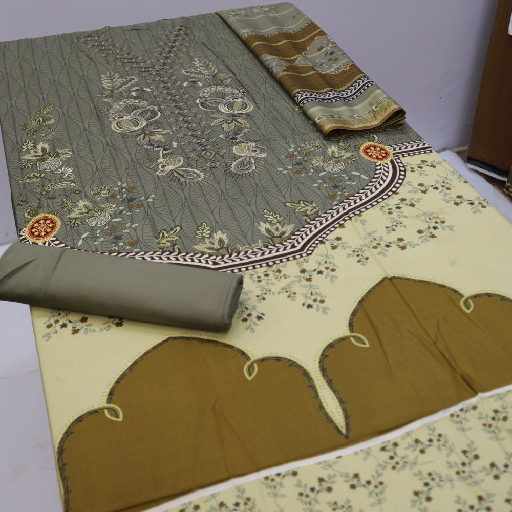 Slub Linen Diamond Zari Dupatta (1254-009)