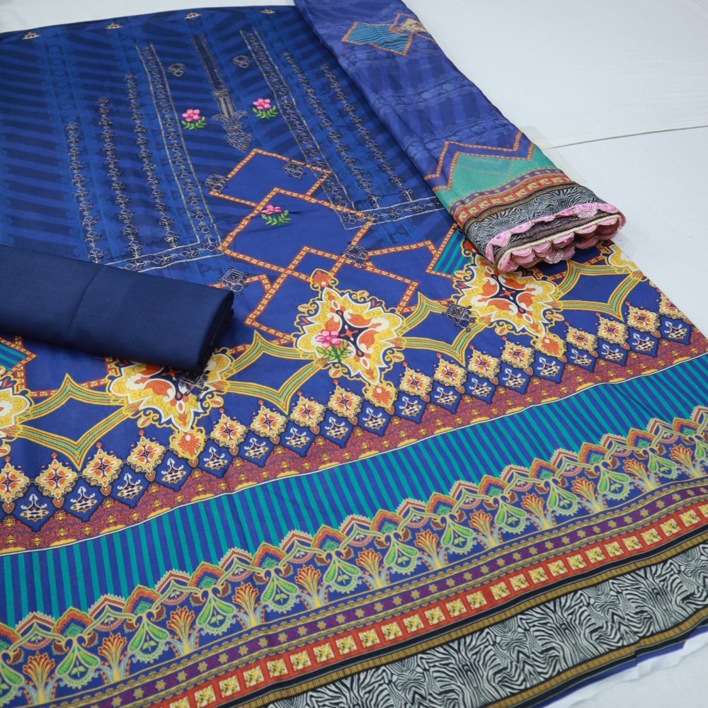 Lawn Sequence Embroidered Shirt & Dupatta (1306-001)