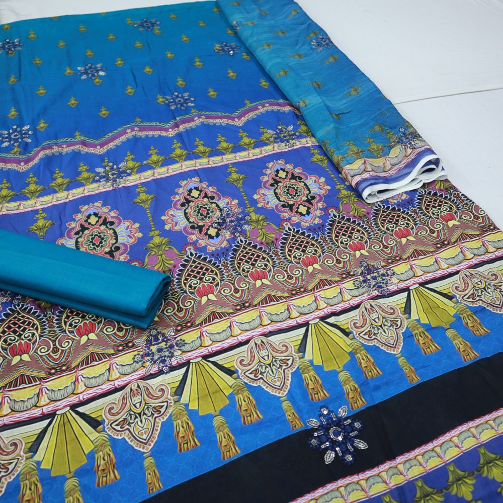 Lawn Sequence Embroidered Shirt & Dupatta (1306-004)