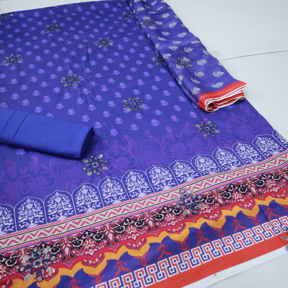 Lawn Sequence Embroidered Shirt & Dupatta (1306-006)
