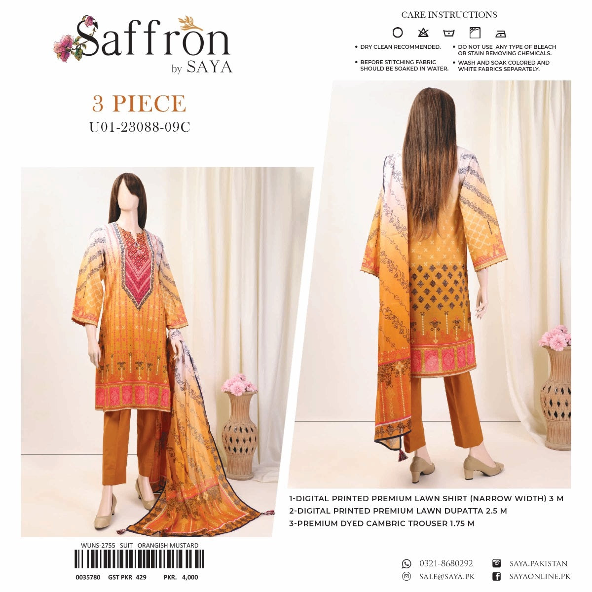 Saffron Digital Lawn (1366-002) Saya
