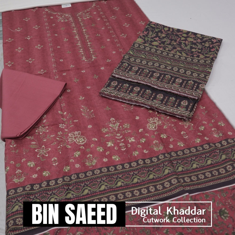 Bin Saeed Cut-Work Digital Khaddar (1437-012)