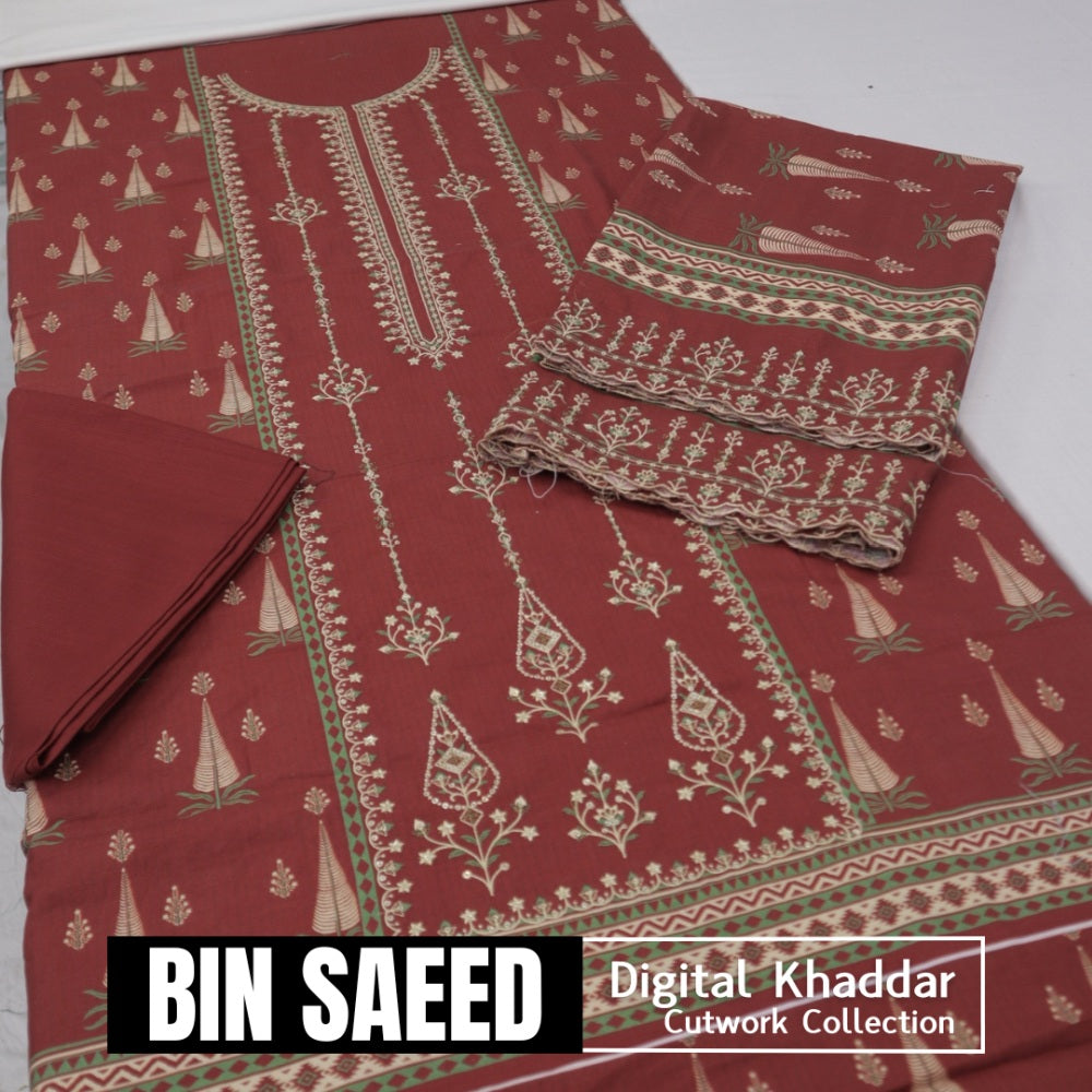 Bin Saeed Cut-Work Digital Khaddar (1437-019)