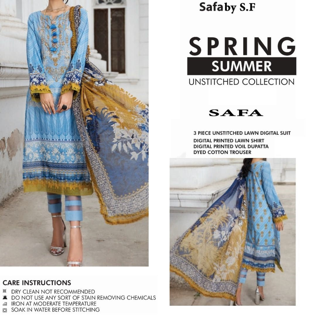 SAFA Unstitched Lawn Collection (1474-009)