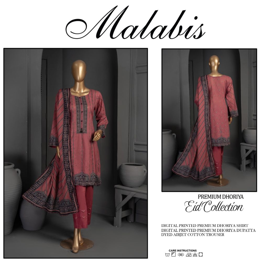 Malabis Dhoriya Lawn 3 Piece (1476-002)