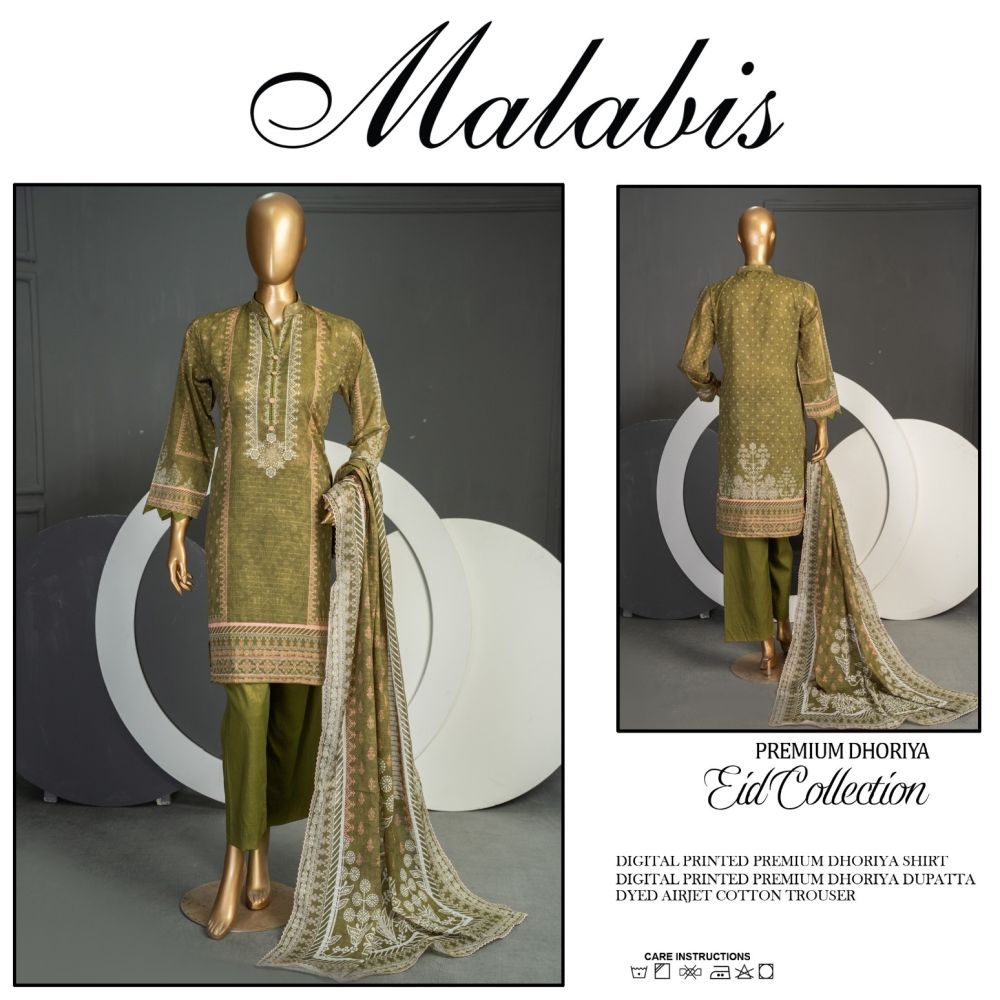 Malabis Dhoriya Lawn 3 Piece (1476-008)