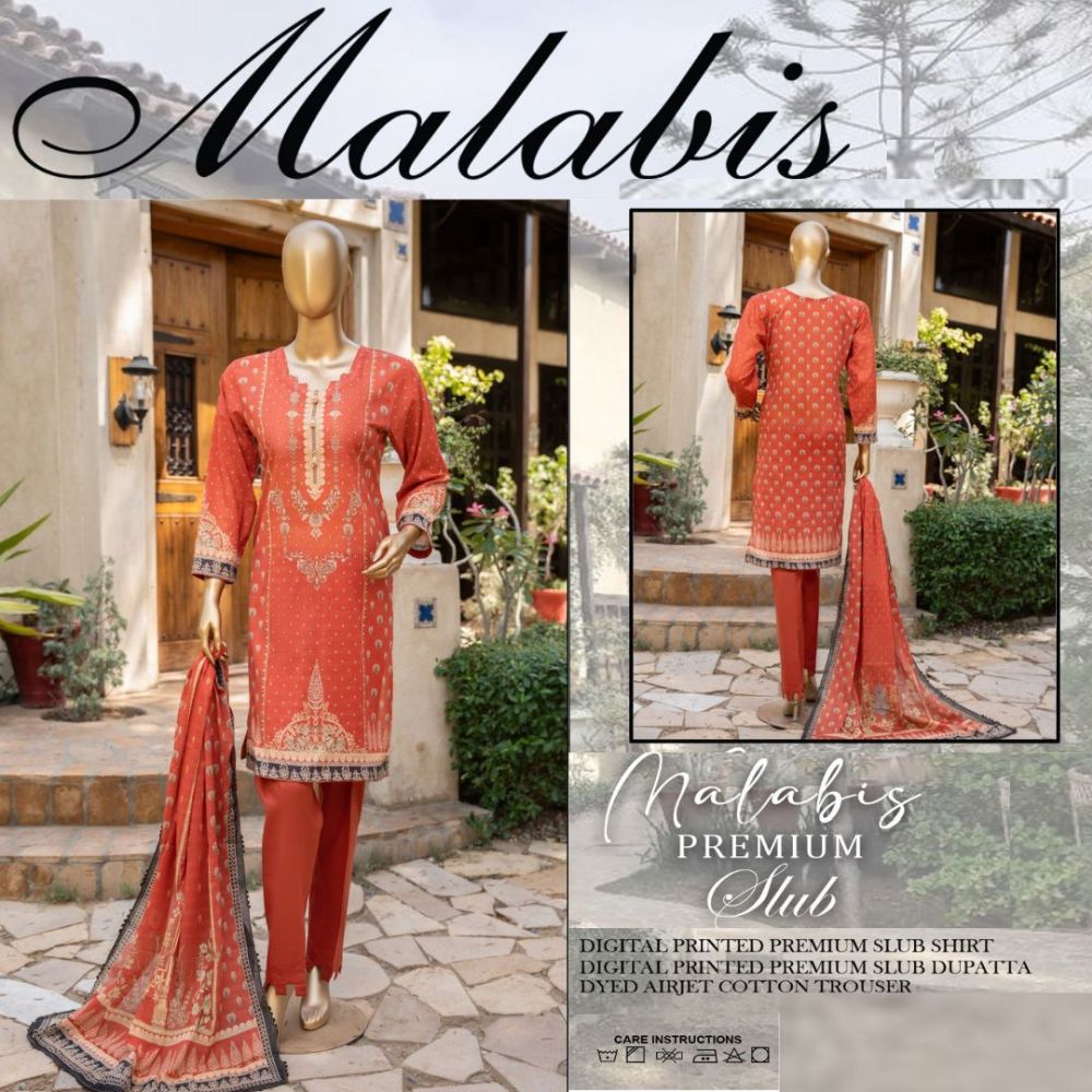 Malabis Slub Lawn 3 Piece (1478-002)