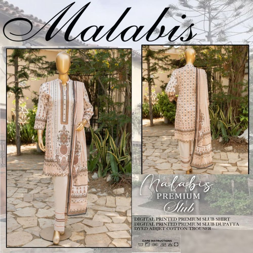 Malabis Slub Lawn 3 Piece (1478-004)