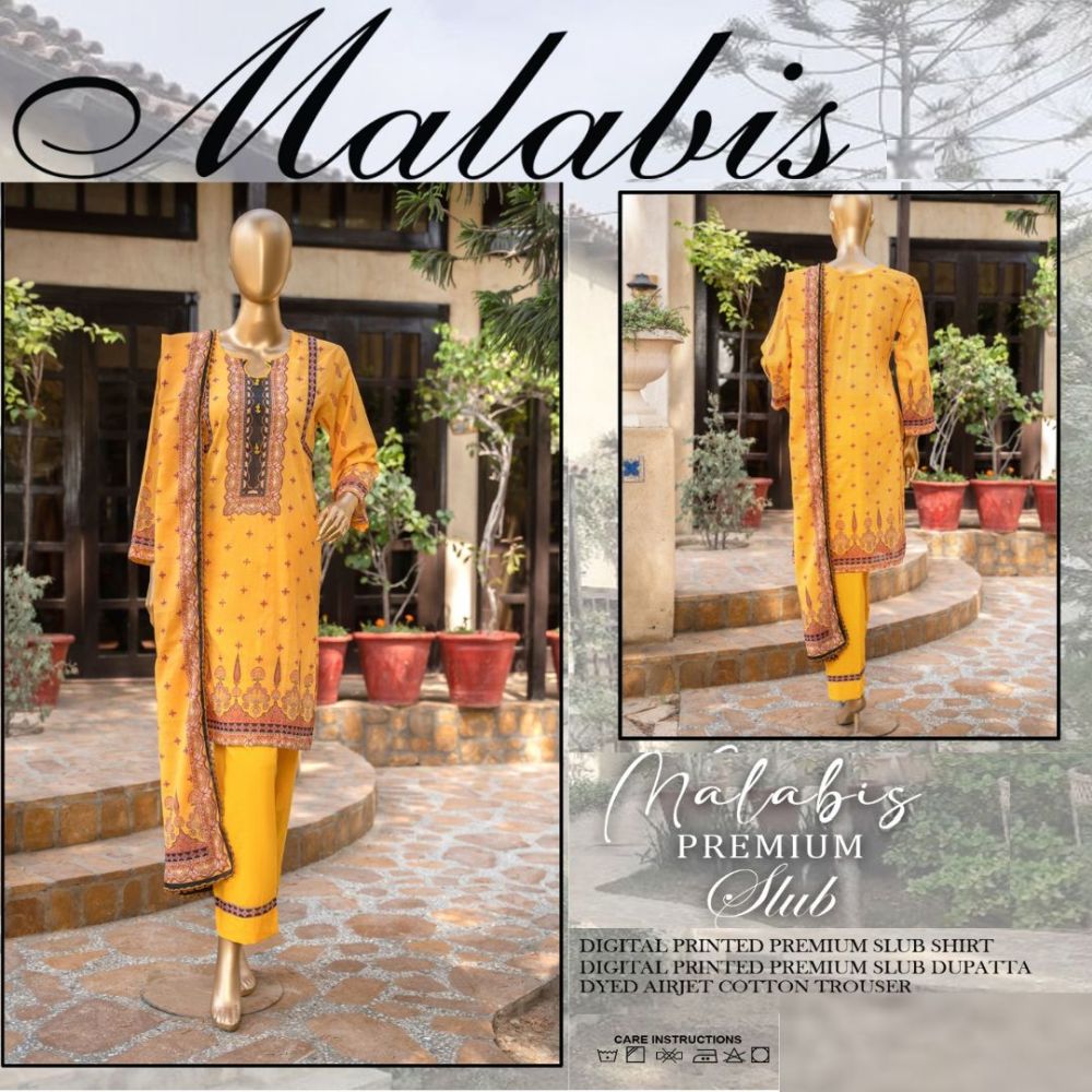 Malabis Slub Lawn 3 Piece (1478-007)