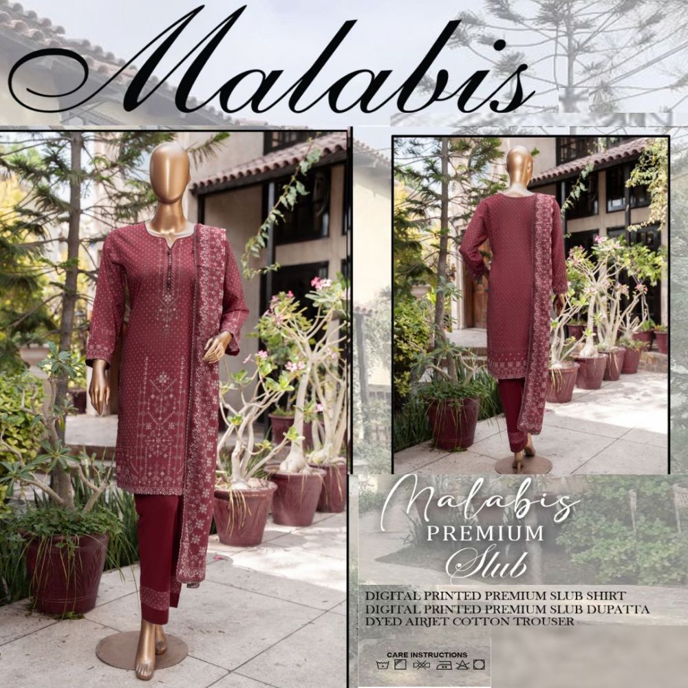 Malabis Slub Lawn 3 Piece (1478-008)