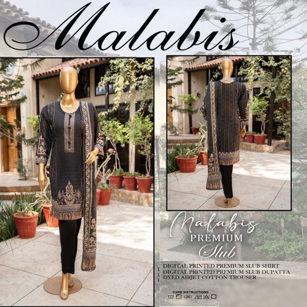 Malabis Slub Lawn 3 Piece (1478-009)