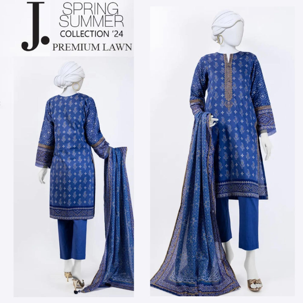 J. Embroidered Patch Lawn Suit (1540-002)