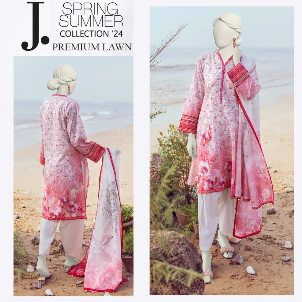 J. Embroidered Patch Lawn Suit (1540-004)
