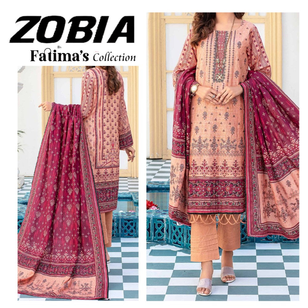 Zobia Emb Fancy Khaddar & Pallu Shawl (1578-010)