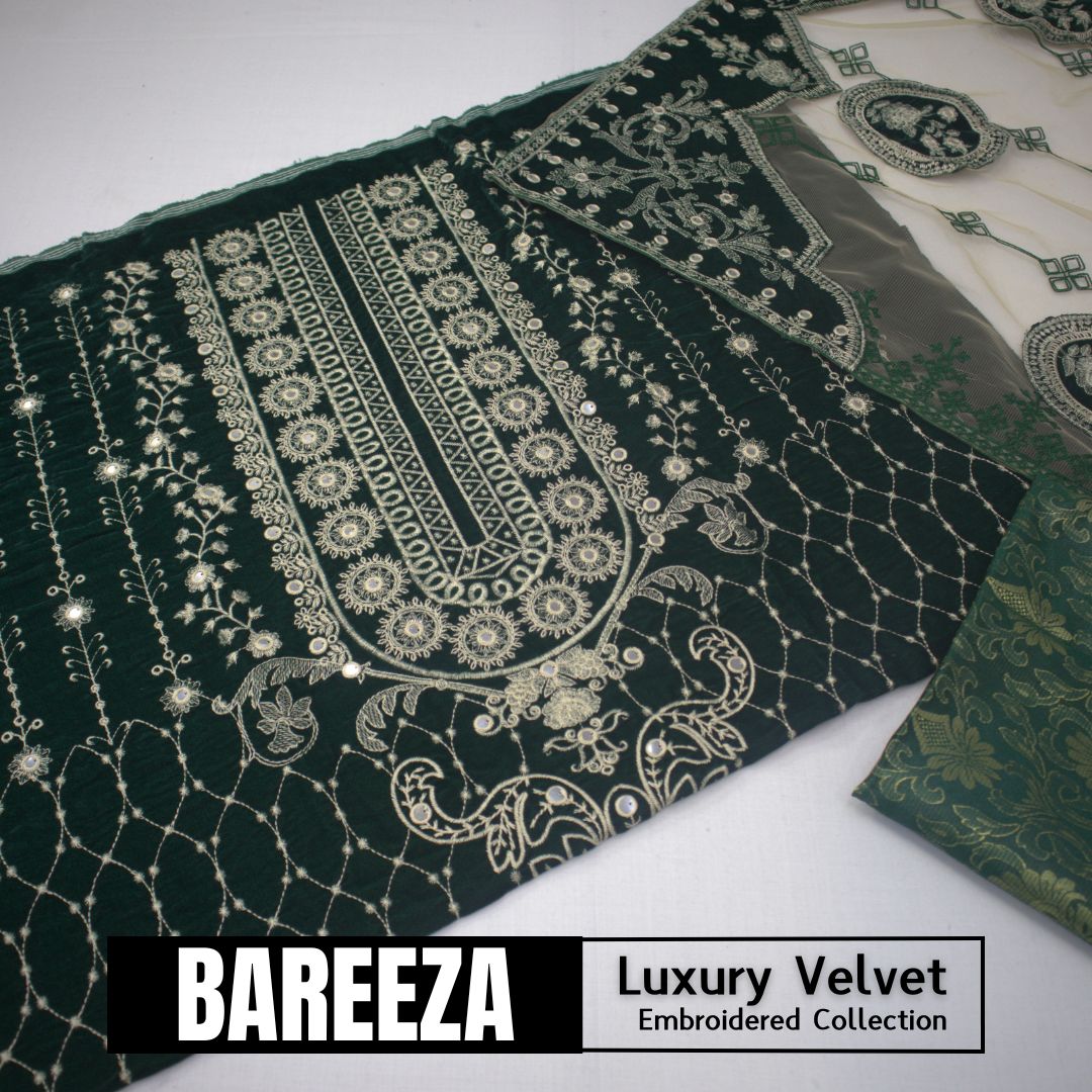 Bareeza Velvet Luxury Embroidered D # (1596-001)