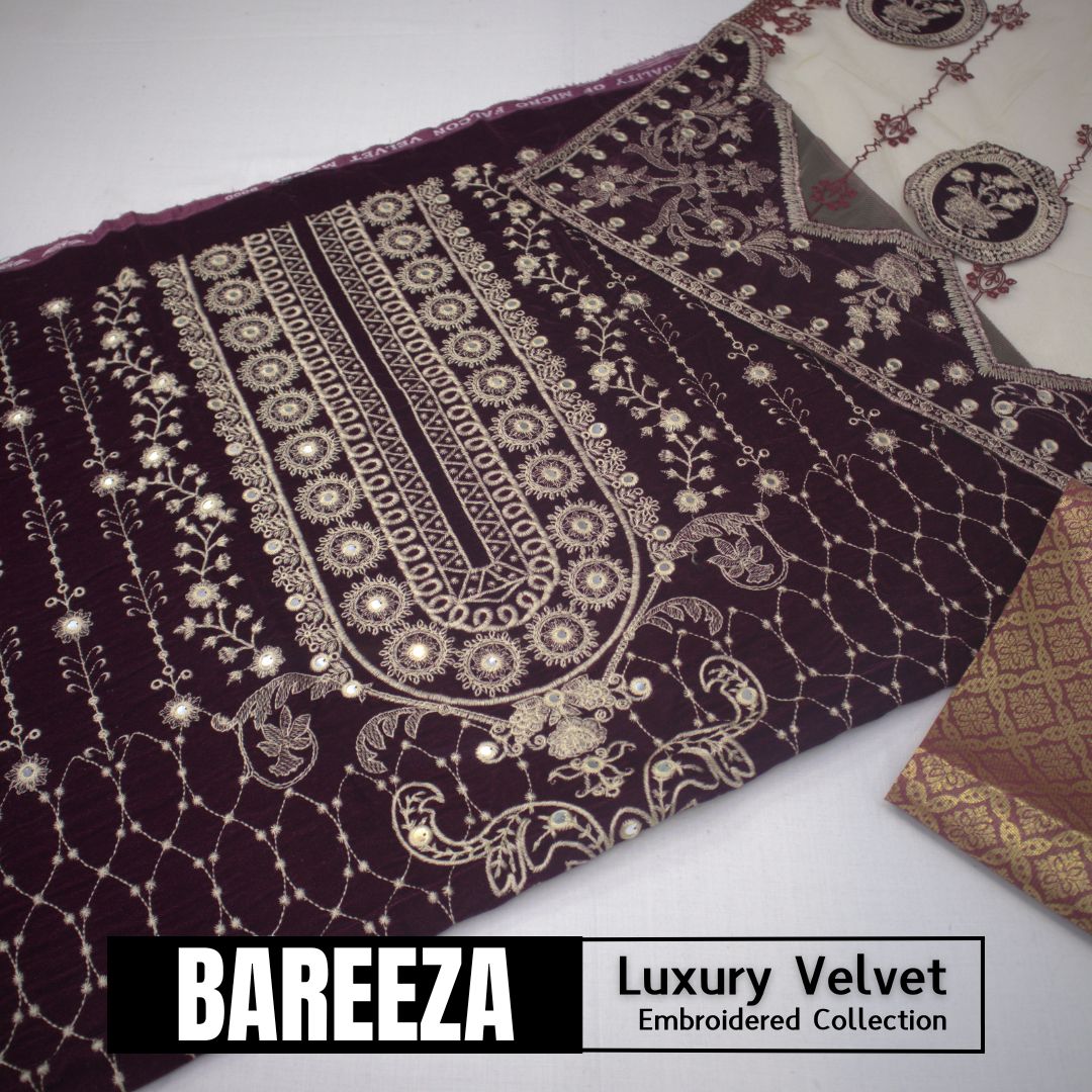 Bareeza Velvet Luxury Embroidered D # (1596-002)
