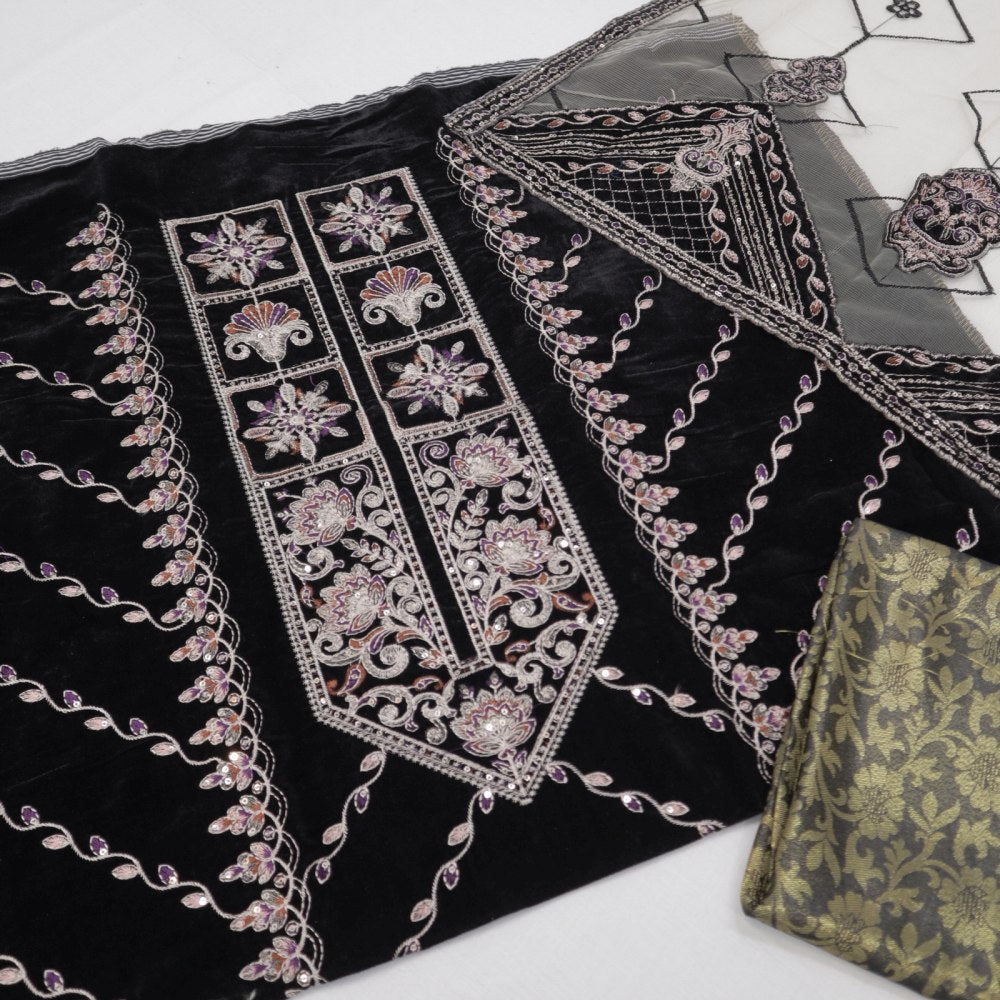 Bareeza Velvet Luxury Embroidered D # (1597-001)
