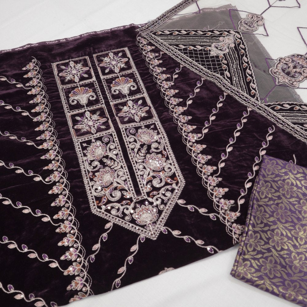 Bareeza Velvet Luxury Embroidered D # (1597-002)