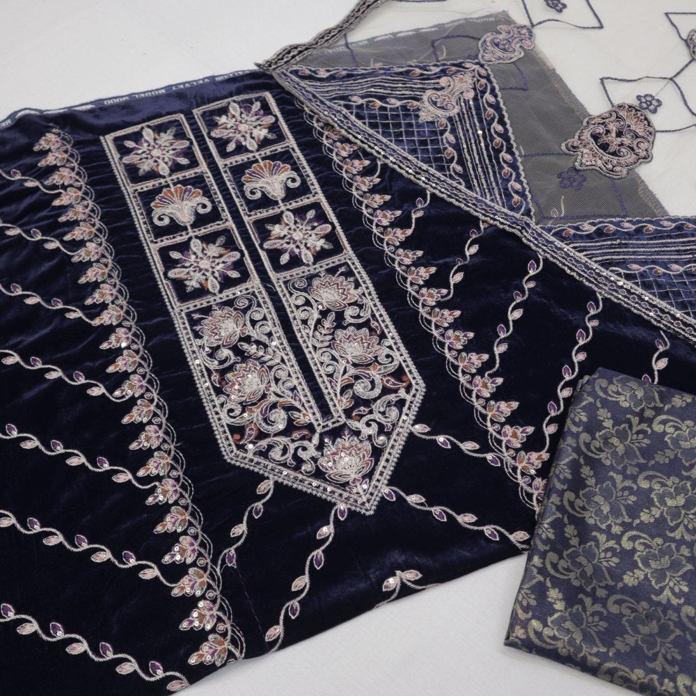 Bareeza Velvet Luxury Embroidered D # (1597-005)