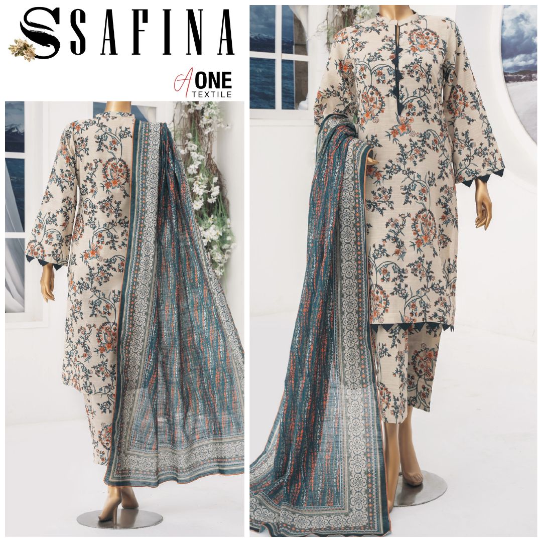 Safina Identic Khaddar 3 Piece (1604-003)