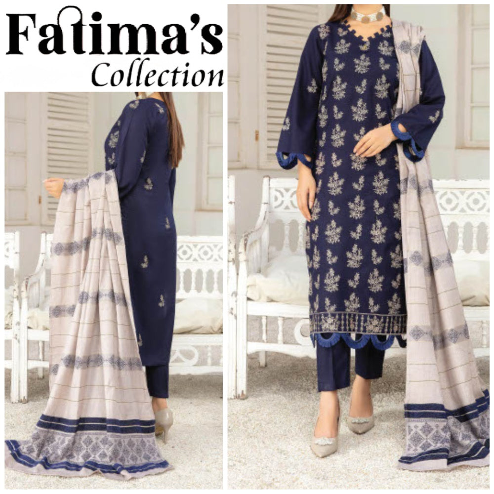 Chambeli Fancy Peach Wool Embroidered (1606-001)
