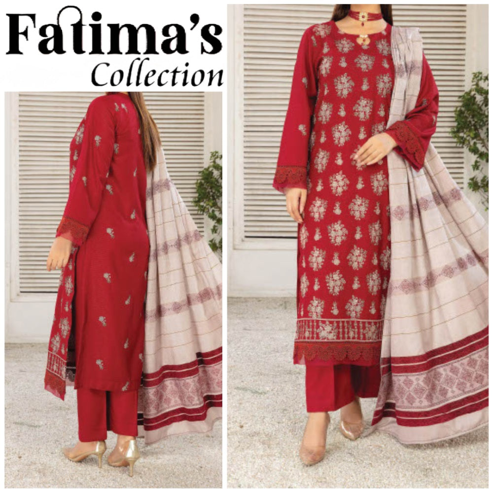 Chambeli Fancy Peach Wool Embroidered (1606-003)
