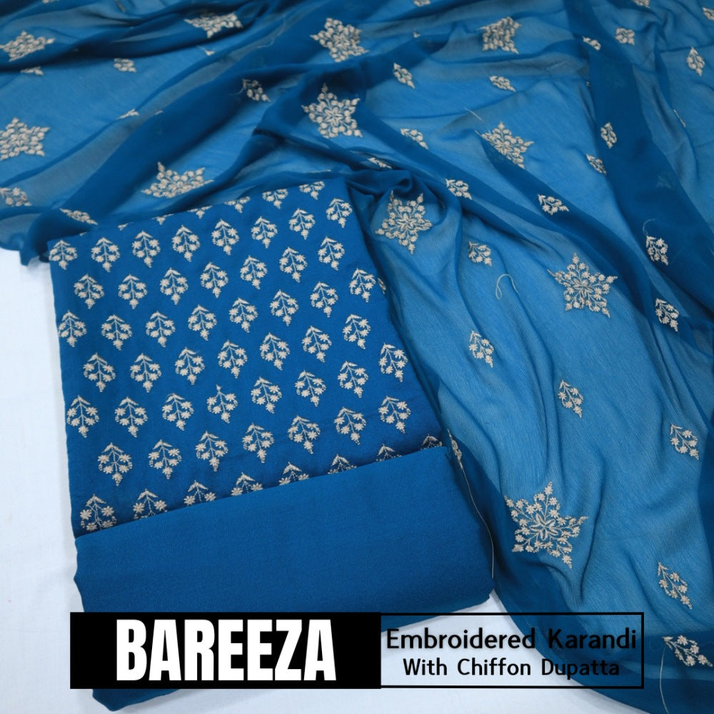Bareeza Emd Karandi with Chiffon Dupatta (1615-004)