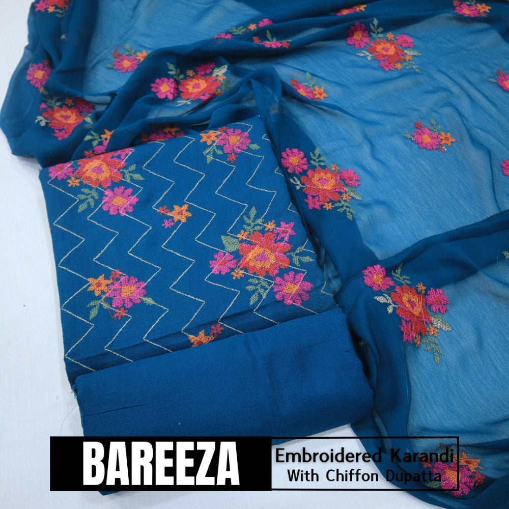 Bareeza Emd Karandi with Chiffon Dupatta (1615-010)