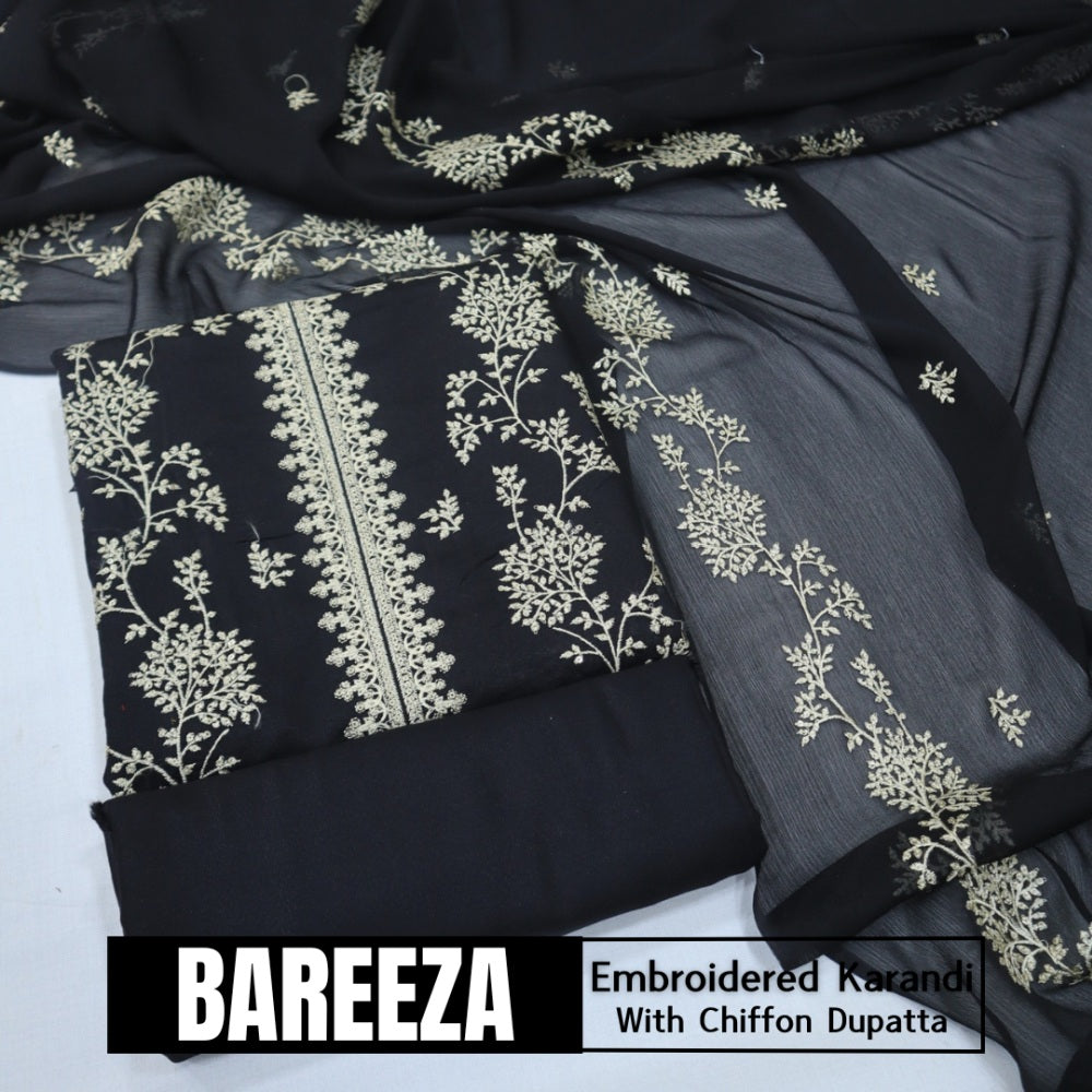 Bareeza Emd Karandi with Chiffon Dupatta (1615-011)