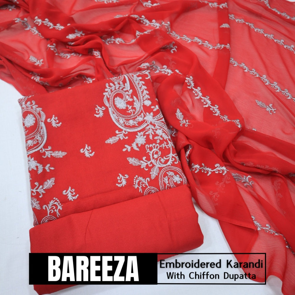 Bareeza Emd Karandi with Chiffon Dupatta (1615-012)