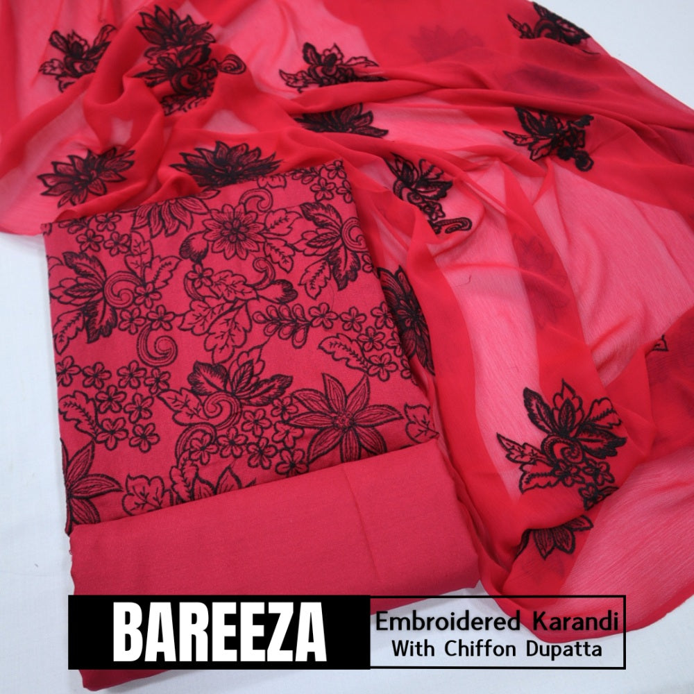 Bareeza Emd Karandi with Chiffon Dupatta (1615-033)