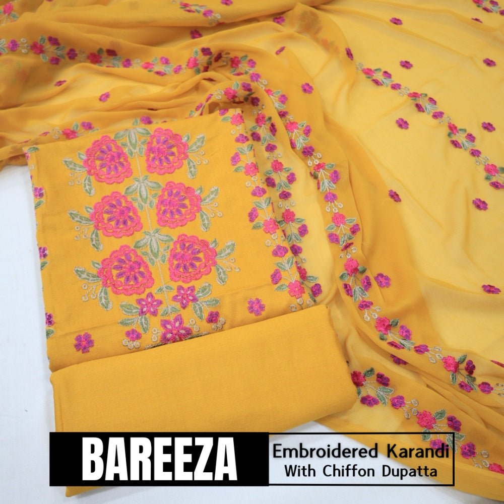 Bareeza Emd Karandi with Chiffon Dupatta (1615-035)