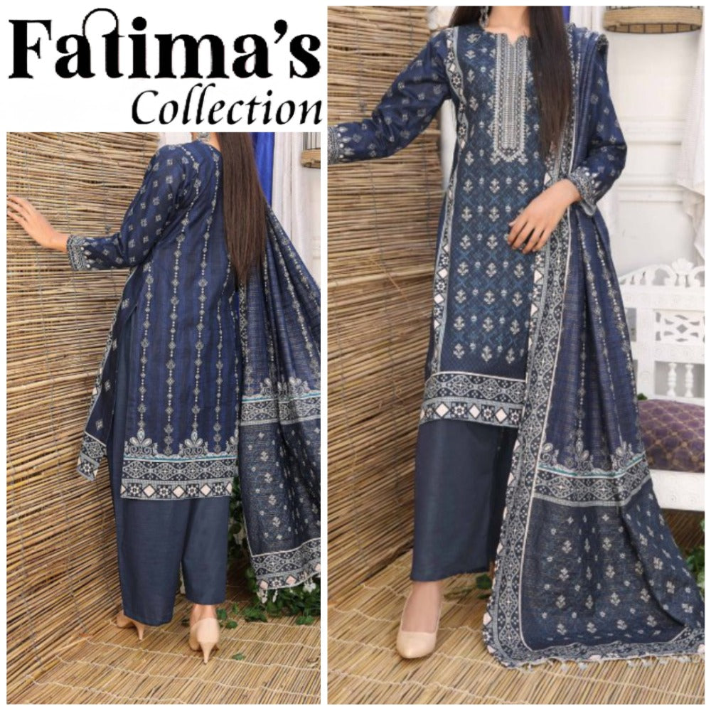Zimal Khaddar Embroidered Shirt (1616-008)