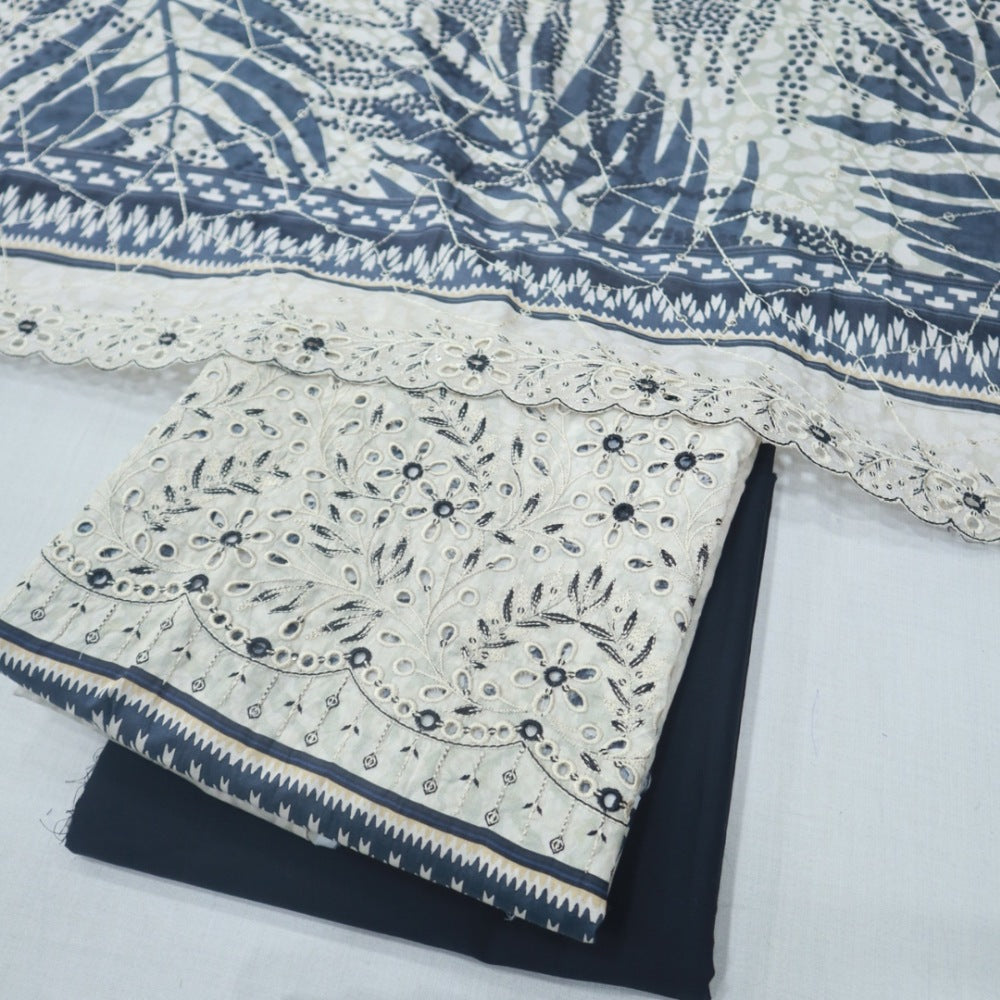 Dhaga Kari EMB Lawn by HZ (1670-028)