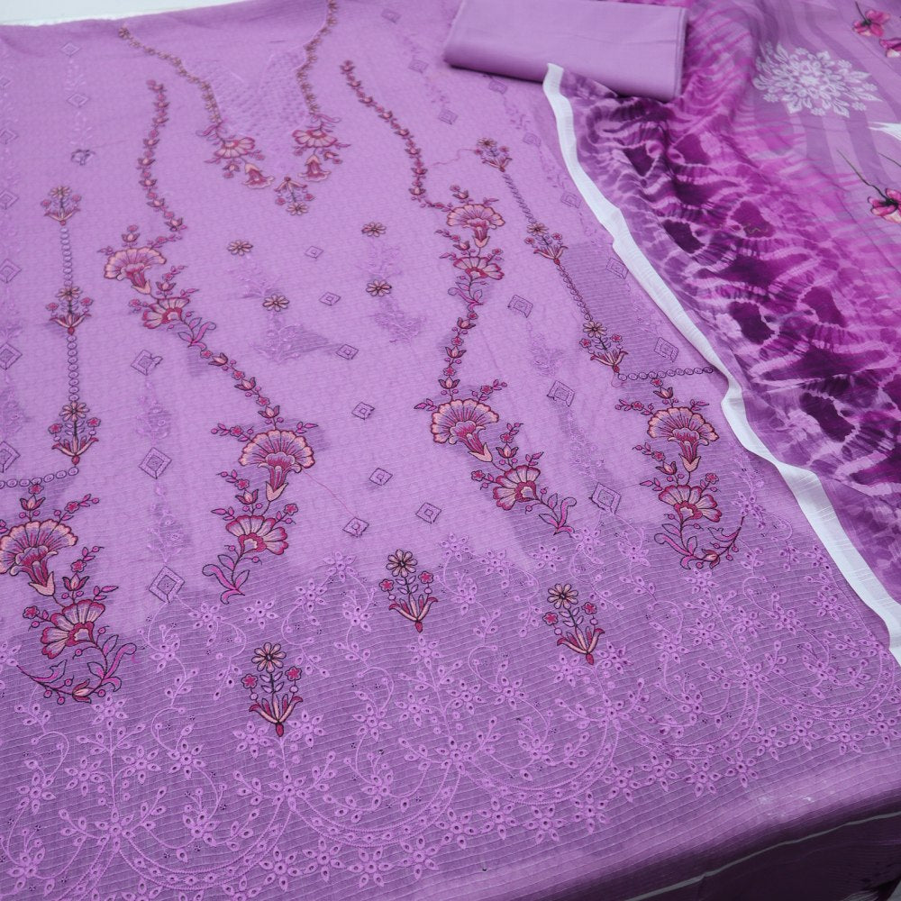 Rukhsaar EMB Lawn & Voil Dupatta (1696-002)