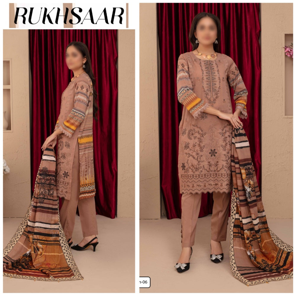 Rukhsaar EMB Lawn & Voil Dupatta (1696-004)