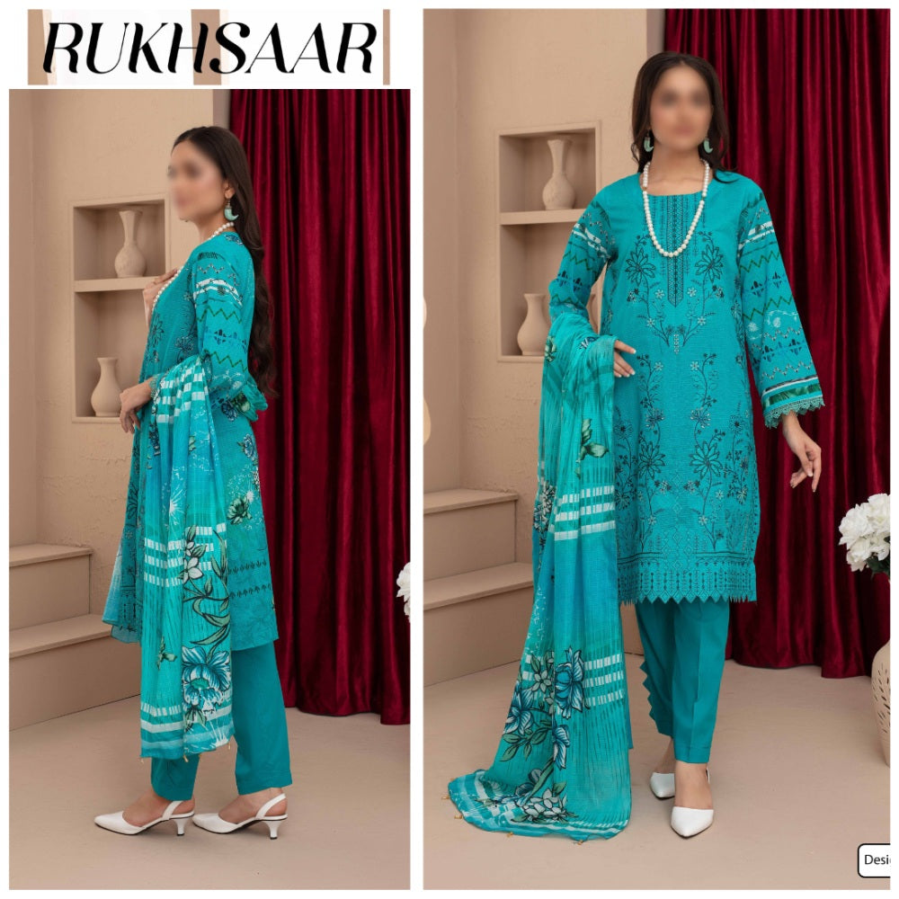 Rukhsaar EMB Lawn & Voil Dupatta (1696-005)