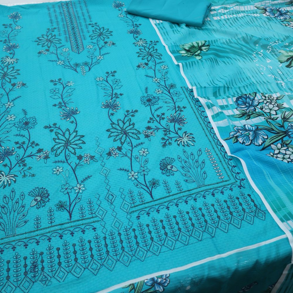 Rukhsaar EMB Lawn & Voil Dupatta (1696-005)