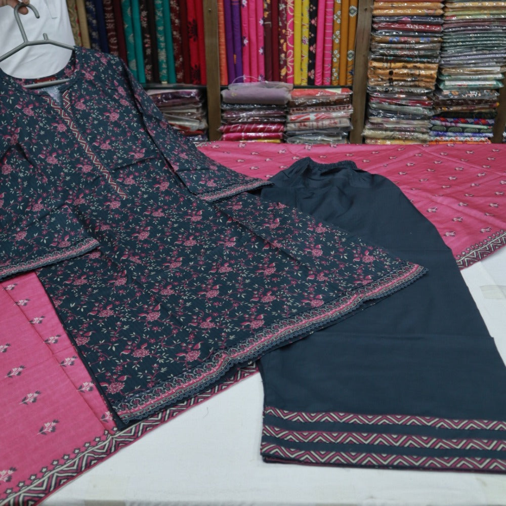 Bin Saeed Stitch Farshi Shalwar 3 PC (1714-006)