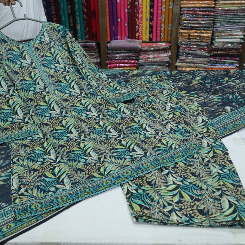 Bin Saeed Stitch Farshi Shalwar 3 PC (1714-013)