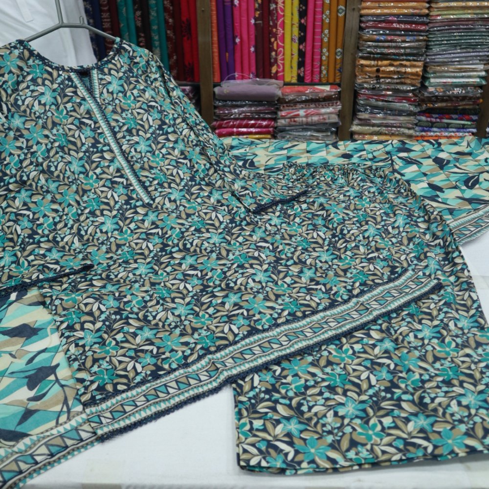 Bin Saeed Stitch Farshi Shalwar 3 PC (1714-017)
