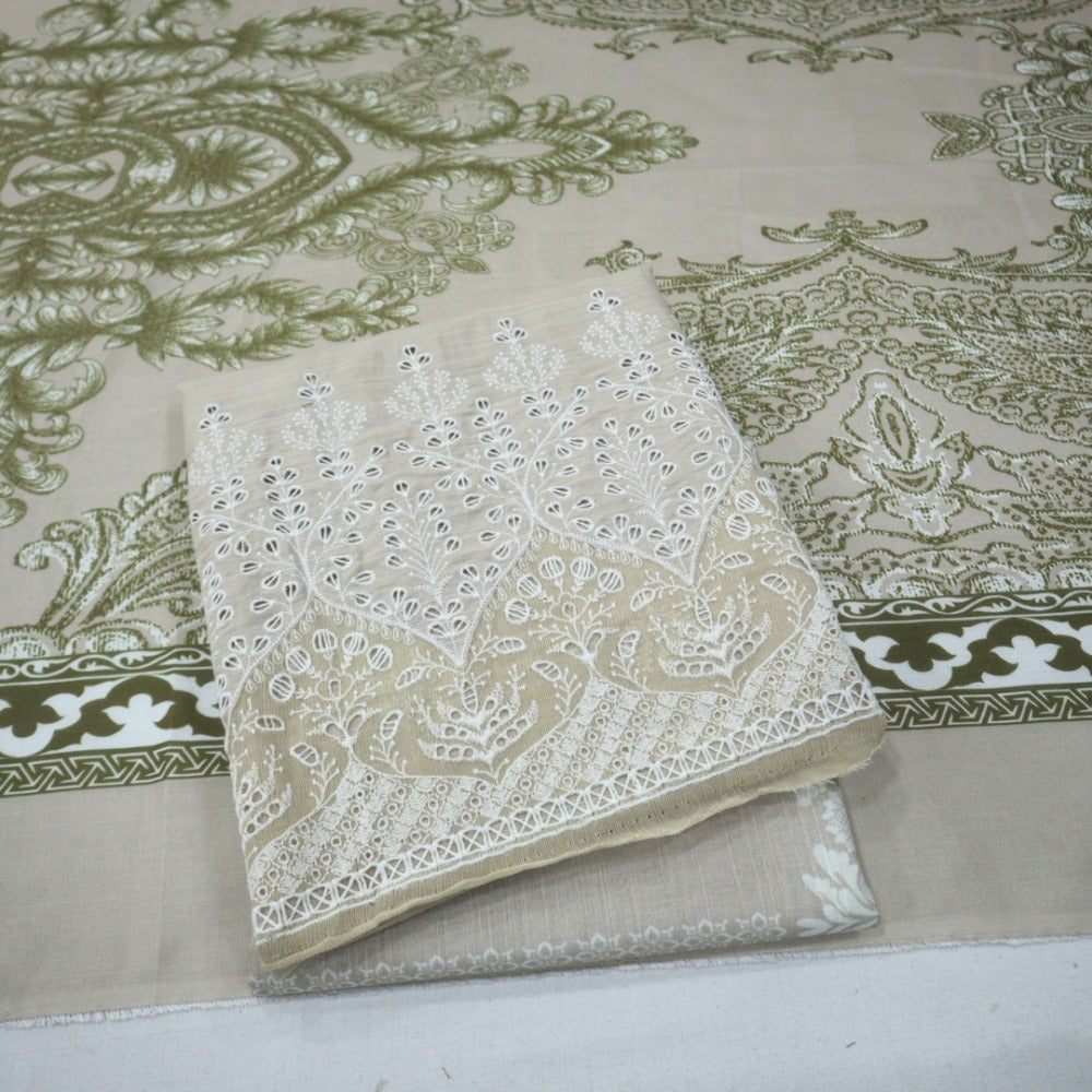 HZ Embroidered Khaddar with Wool Shawl (1843-002)