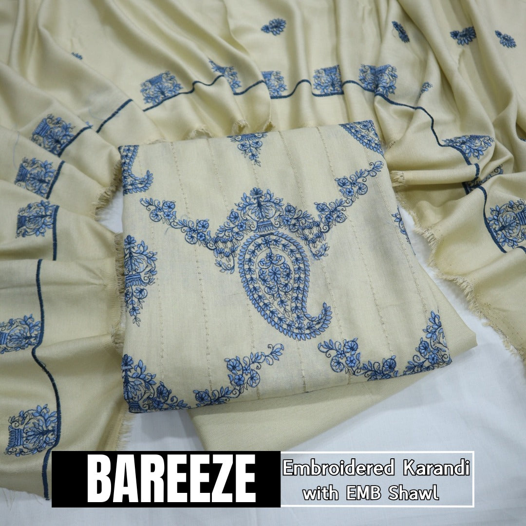 Bareeza EMB Karandi with EMB Shawl (1849-011)
