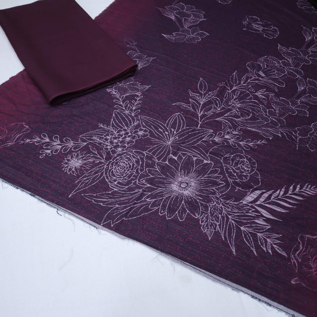 Velvet Dhanak with Dyed Suit 3 Piece (1995-001)