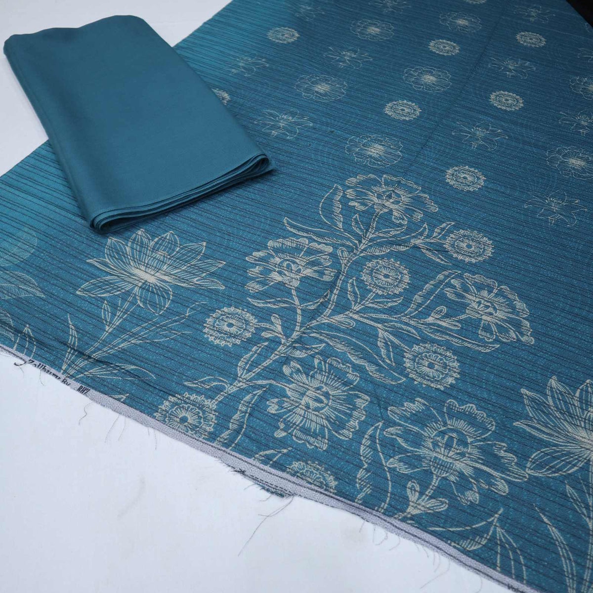 Velvet Dhanak with Dyed Suit 3 Piece (1995-004)