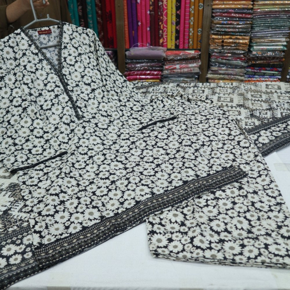 Bin Saeed Stitch Farshi Shalwar 3 PC (1714-010)