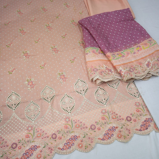 Bin Saeed Chikenkari Lawn CutWork Dupatta (1245-108)