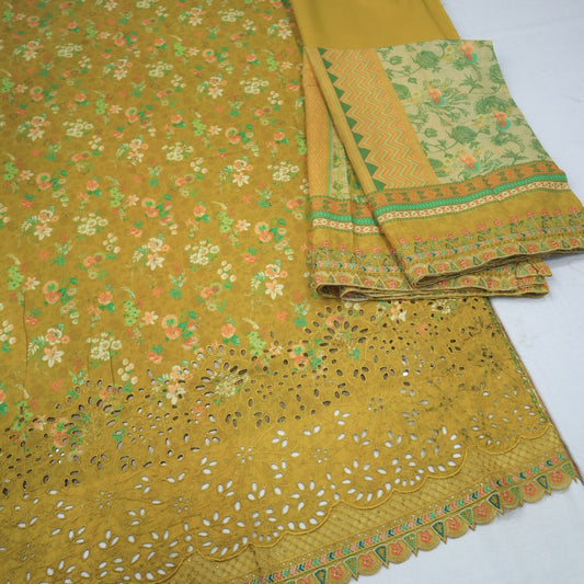 Bin Saeed Chikenkari Lawn CutWork Dupatta (1245-111)